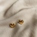 lijiayione Golden Stainless Steel Heart Shape Ear Studs - Romantic and Chic - Perfect for Women of All Ages