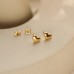 lijiayione Golden Stainless Steel Heart Shape Ear Studs - Romantic and Chic - Perfect for Women of All Ages