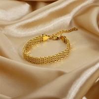 lijiayione Gold Plated Stainless Steel Bracelet - Minimalist and Elegant - Perfect Accessory for Any Occasion